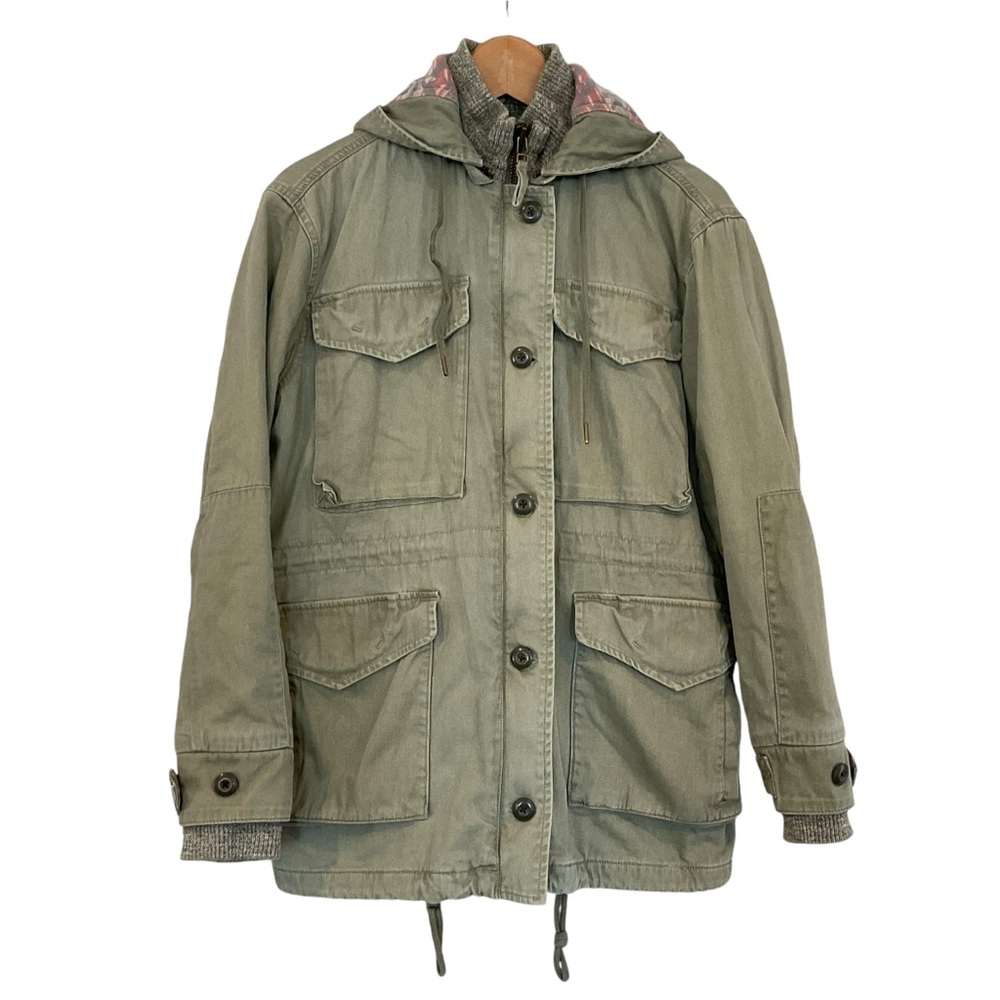 Faherty Men’s XS Cooper M65 Jacket Sage Hood Aztec Liner Field Utility Military